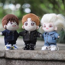 지오몽 15cm 20cm 블루 진 대님 자켓 세트 인형옷 무속성인형 의상 아이돌인형옷, 진청