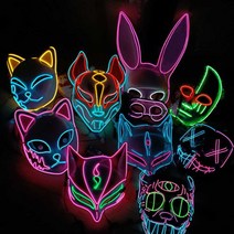 야광 가면 할로윈 데이 파티 행사 LED 분장 마스크, D