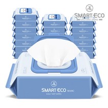 스마트에코 베이직 아기물티슈 캡형, 100매, 20팩