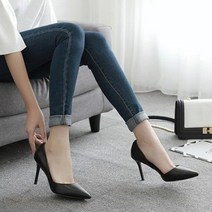 더구두 언발 컷팅 슬림 스틸레토힐-3214