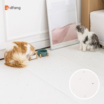 [폴딩140x60cm] 디팡 고양이 중대형견용 캣플레이매트 미끄럼방지 7mm 1칸, 테라조 화이트