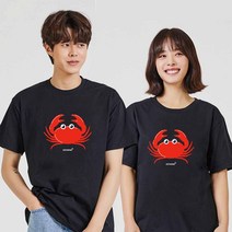 옆으로꽃게 디지털프린팅 인쇄티셔츠 반팔티 오버핏 BH