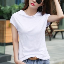 맨투맨 여름 여성 후드티 반팔 후드티셔츠 루즈핏 빅사이즈