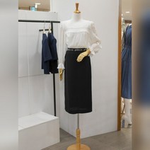 지컷 로고 밴딩 실키 스커트(7222235001)