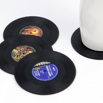 추억 레트로 감성 레코드판 컵받침 LP 티코스터 미끄럼방지 찻잔 커피잔 카페 커피샵