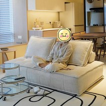 25평형 원형쇼파 곡건형 디자인 대형 거실 수입 모듈, 홀랜드벨벳화이트길이75x너비75x높이34