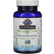 가든오브라이프 닥터 포뮬레이티드 어린이 프레나탈 DHA 400mg 플러스 DPA 비건 소프트젤, 30개입, 1개
