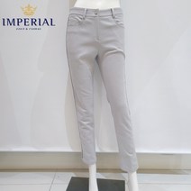 임페리얼 골프웨어 여성 20FW 겨울 고급 코튼 기모 원단 파스텔톤 벨벳 라인 포인트 예쁜 슬림핏 팬츠 (라이트그레이) BCP0A7403 (임페리얼 부천 뉴코아)