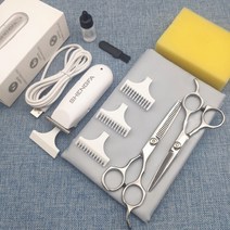 퍼프 헤어 이발기 유두 조각 밀기 전문 미용실 면도기 전기 밀기 대머리 신기 셀프 커팅 가정용, Shengfa3020스폰지천스틸치아가위플랫전단, 하나