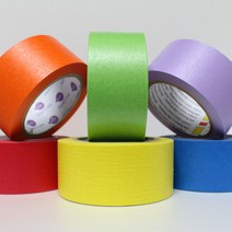 유로셀 마스킹테이프 - 25mm x 40M / 종이테이프/제본/프라모델/ 모자이크/미술재료, 60G 그린: 25mm X40M