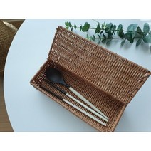 카라멜샵 내츄럴 라탄 직사각 뚜껑수저케이스
