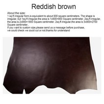 두께 풀 그레인 소 가죽 하이드 툴링 숄더 버트 베지터블 태닝 조각 공예 벨트 스트랩, Reddish brown+1sq.ft irregular