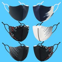 6pcs 1set 숨쉬기 편한 스포츠 디자인 귀끈 조절 항균 패션마스크 국내생산 19디자인