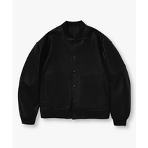 LAFUDGESTORE 버핑레더 리스토어 바시티 자켓Black, S