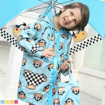 UP＠고질라몰＠프릴 몽키 유아 레인코트(3-7세) 204079 귀여운우비 비옷 여아레인코트 레인코트 아기우비＠ＧОÐＺｉĿŁА몰