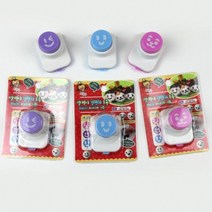 얼굴모양 도시락꾸미기 데코 김펀칭기(3type) 소풍 피크닉 주먹밥모양내기 김커터 펀치꾹, 퍼플-윙크