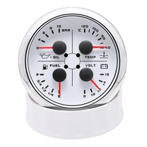 자동차 보트 요트 용 85mm 수온 오일 압력 연료 레벨 전압 게이지 4 In 1 미터 프레스 센서 1/8NPT, [02] WS