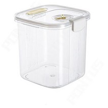 진공 쌀 보관 대형 용기 투명 식품 상자 밀폐 곡물 용기 플라스틱 밀가루 주방 정리함, White L 10KG
