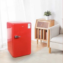 소형 냉장고 레트로 92L 가정용 인테리어 다용도, 레드