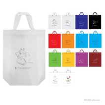 삐삐템 10장[부직포 가방 중형]단체 기업 4칼라 전사인쇄 디어네이쳐 01~14 작가 그림 M자형 친환경 표지 인증 공공 기관 300장 주문 그림변경 어린이 유치원 색칠하기, 옐로우