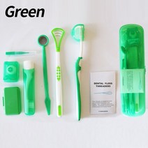 치열 교정 구강 관리 청소 교정기 치아 키트 접이식 치과 거울 치간 브러시 청소 E8 개 이상, 4.Green