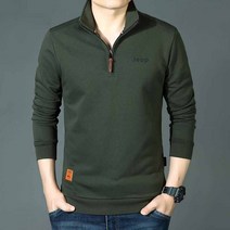 KAQIA 캐주얼 긴팔 남자 봄가을 패션 반집업 긴팔 티셔츠 tm2167