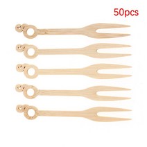 과일꼬치 대나무 케이터링 포크 만화 동물 과일 스틱 손가락 음식 포크 베이지 칵테일 스틱 파티 디저트기구 50 개, [03] C