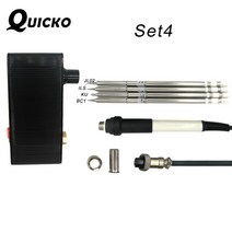 전기 납땜 인두 인두기 세트 휴대용 온도 조절 quicko mini t12-941 전자, 세트4