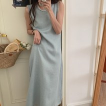 [제이스샷] 민소매 심플 고급 럭셔리 롱 원피스