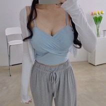 가슴꼬임 딥브이 크롭 끈나시 5색