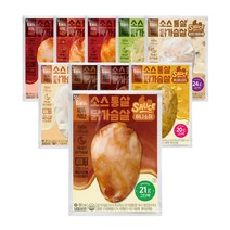 1am 똑똑식단 소스통살 닭가슴살 10종 혼합, 100g x 10팩