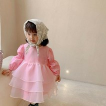 키즈봉봉 여아 봄신상 인기코디 바로배송 샤랄라핑크프릴여신원피스