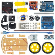회피 추적 모터 스마트 로봇 자동차 섀시 키트 속도 인코더 배터리 박스 2WD Arduino 용 초음파 모듈 DIY