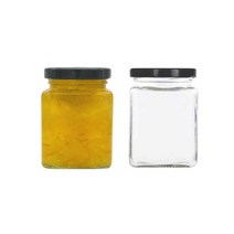 [유리병] 사각꽃차210 1개 210ml, 검정마개