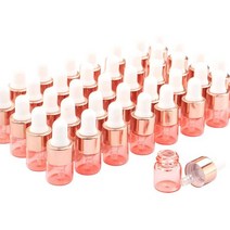 향수 화장품 공병 스프레이 용기 35 개1ml 핑크 샘플 Dropper 유리 병 빈 눈 로즈 골드 액체 여행 에센셜 오일 컨테이너