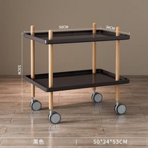 협탁 사이드테이블 덴마크 트롤리 이동식 소파 침대 옆 티 테이블 작은 간단한 미니 단단한 나무 코너, Black