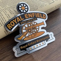 로얄 엔필드 메탈 소프트 리플렉스 스티커 빈티지 로고 드레스업 튜닝 파츠, 알루미늄메탈 D타입 9x8.2CM원피스