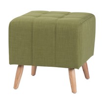 지엔디스플레이 옷가게 옷방 홈인테리어 고급쿠션 원목스툴 카페의자 사무실 나무 누빔 디자인체어 패브릭스툴 원형의자 의자, 뉴그린 / 네추럴