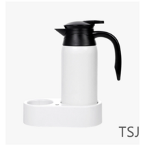 차량용 전기포트 TSJ 대용량 차량용전기포트 커피포트 화물차 승용차12/24v, 차량용 전기포트 흰색