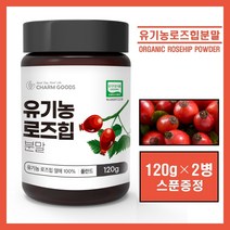 유기농 고함량 로즈힙 퓨레 분말 가루 파우더 100% 폴란드산 로즈힙차 장미열매 tea 추천 rosehip, 2병, #*유기농 로즈힙 분말#* 120g (스푼증정)