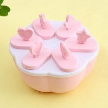 아이스크림 젤라또 기계 업소용 집에서 만든 아이스크림 몰드 DIY 큐브 격자 수제 박스 트레이, 02 6 groups of pink