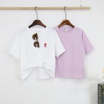 제인준 디즈니 미키자수 반팔 티셔츠 데일리