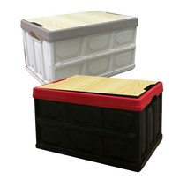 우드 폴딩 접이식 테이블 세트 캠핑박스(우드 상판/ 앞면: 브라운 오크 뒤면: 블랙 월넛)