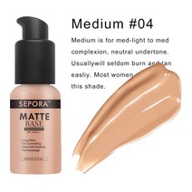 30ml 페이스 매트 리퀴드 파운데이션베이스 메이크업 오일 컨트롤 24 시간 지속 컨실러 풀 커버리지 방수, 한개옵션1, 03 04 1pcs