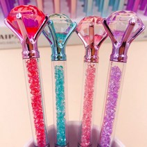 다이아몬드 보석 비즈 볼펜 폼폼 큐빅 펜가위 LED 스퀴시 젤펜 초등학생 어린이날 크리스마스 선물, 인어 머메이드 LED펜