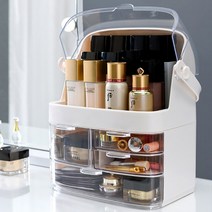 다퍼남 테오렘 방수 방진 먼지 차단 뚜껑있는 화장품정리대 보관함 화장대 수납정리함, 3단, 핑크