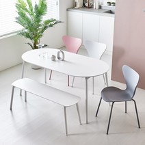 인디우드 코코 4인 6인 타원형 식탁 1600 테이블 세트