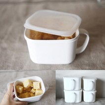 나카야 화이트 손잡이 밀폐용기 2size, 소