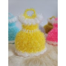 친환경 국내산 핸드메이드 원피스 수세미/아크릴수세미, 노랑