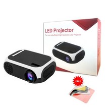 VCHIP 미니 프로젝터 휴대용 홈 시어터 1080P TV LED HDMI USB 미디어 플레이어 지원, white_미국 플러그